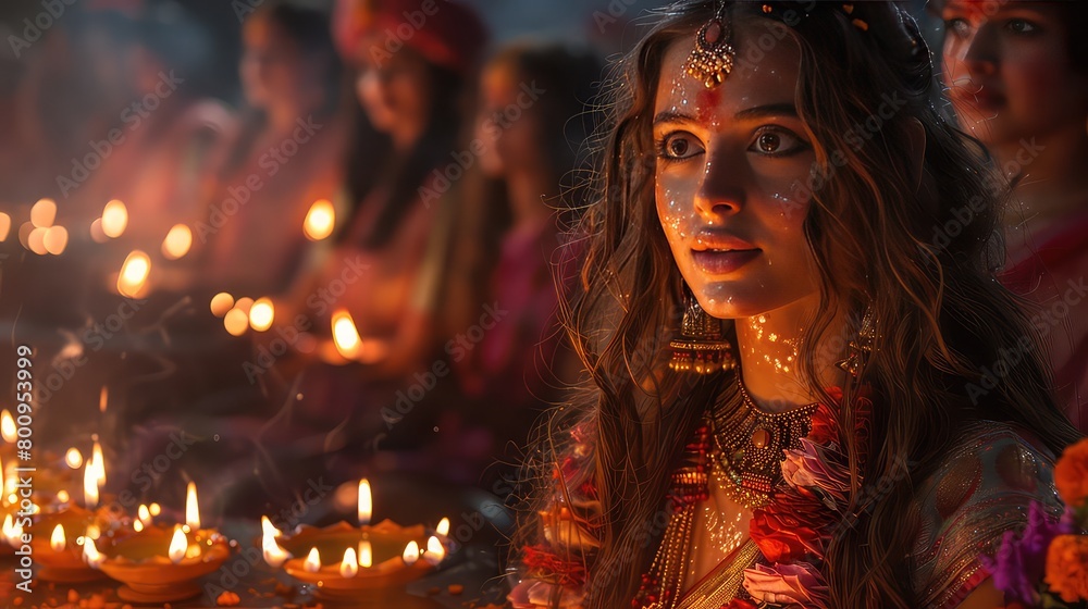 Girls gathered to celebrate Diwali