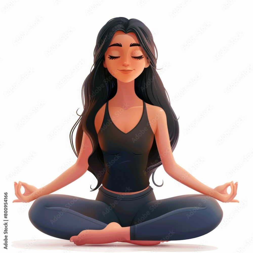 Peaceful Meditation Pose Illustration. Generative ai Peaceful Meditation Pose Illustration. Generative ai