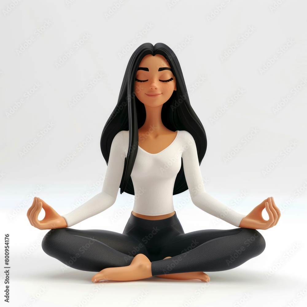 Fototapeta premium Peaceful Meditation Pose Illustration. Generative ai
