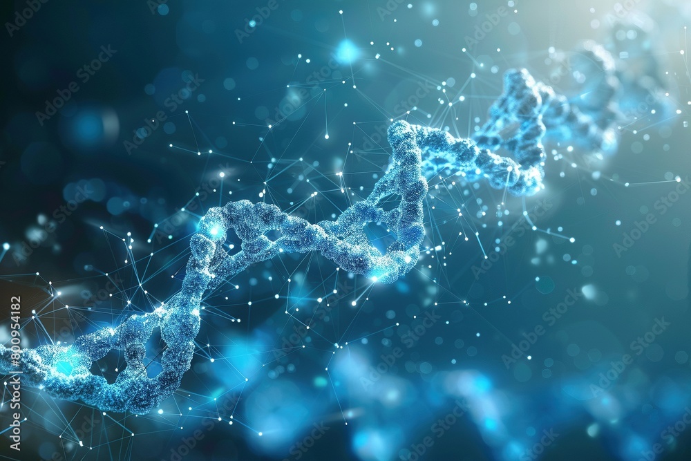 Coded Current: White Geometric DNA Shapes Flow in a Blue Wave, Serene Canvas Coded Current: White Geometric DNA Shapes Flow in a Blue Wave, Serene Canvas