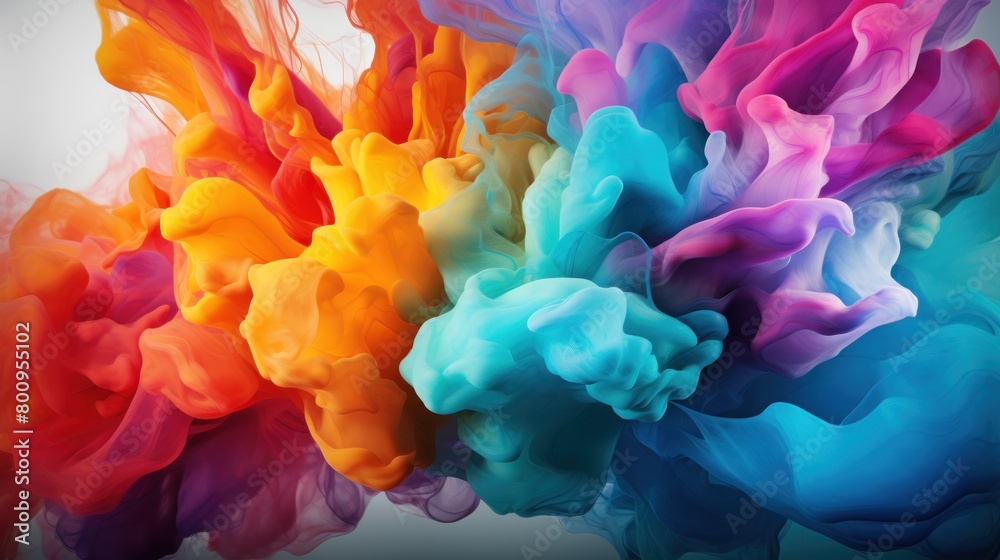 Obraz premium Vibrant Smoke Art Explosion