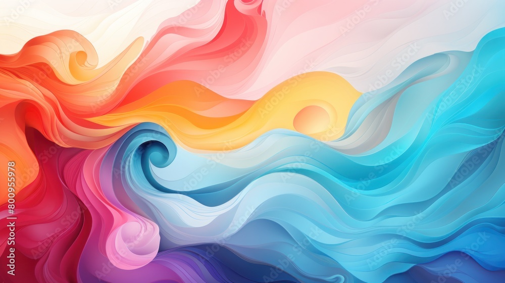 Vibrant abstract waves of color