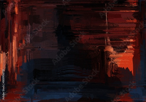 Abstract Background Painting Black and Orange