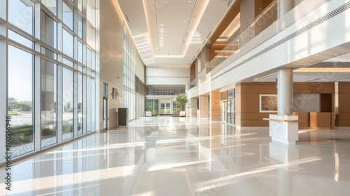 Spacious Contemporary Office Lobby with Natural Light