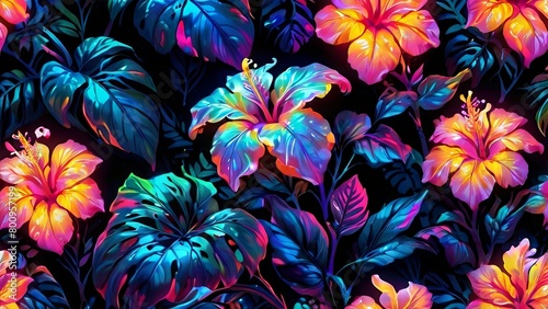 abstract background with flowers colorful tropical 