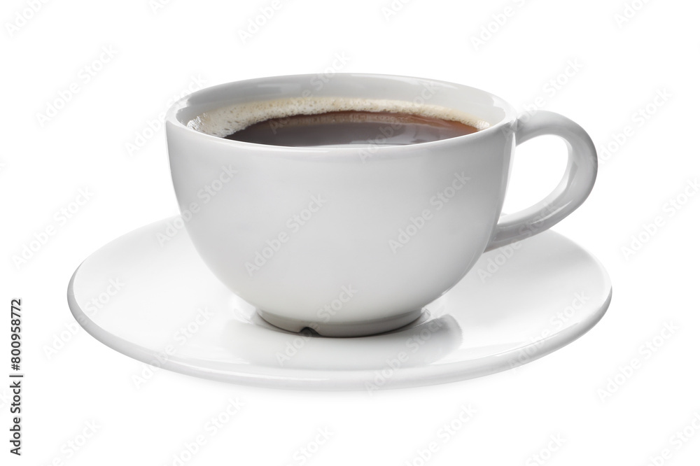 Cup of aromatic coffee isolated on white Cup of aromatic coffee isolated on white
