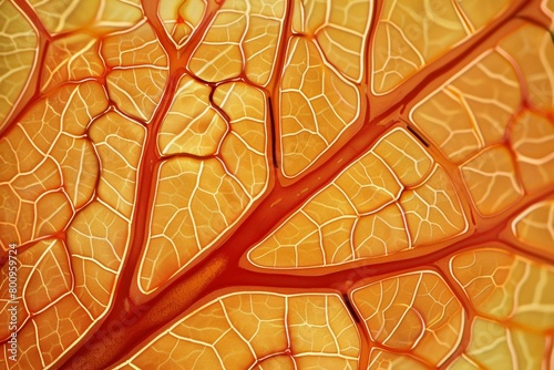 Microscopic View of Leaf Cross-Section and Vascular Structure
 photo
