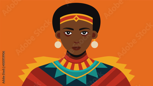 A participant in traditional African attire representing the cultural heritage and resilience of the Black community throughout history.. Vector illustration