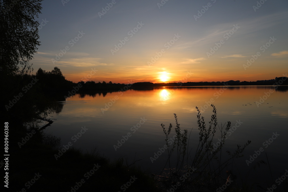 sunrise over lake