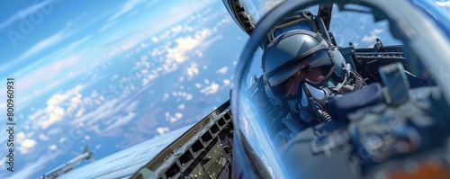A pilot in the cockpit of a fighter jet