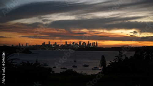 Colourful sunset sky Sydney