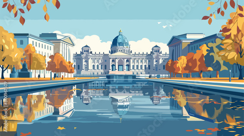 View of Berlin Palace with Humboldt forum in city Vector photo