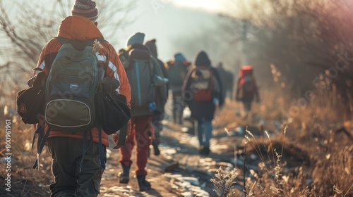 Refugees Moving through Smoky Wastes, Visualizing the Impact of Environmental Destruction, Powerful for Awareness © R Studio