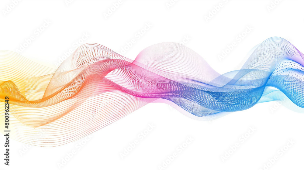 Illuminate the horizon of possibility with radiant gradient lines in a single wave style isolated on solid white background