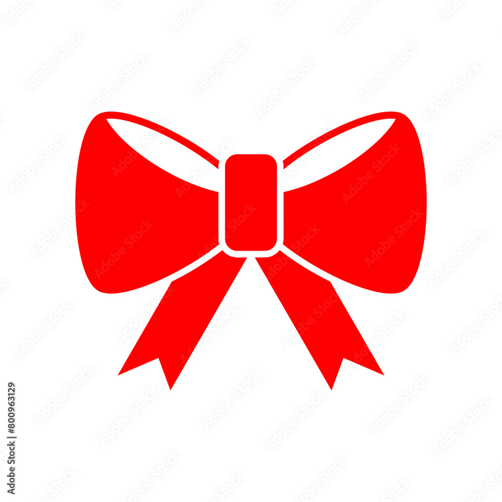 Red ribbon bow icon flat vector design Red ribbon bow icon flat vector design