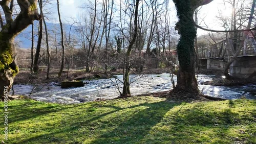 Strumeshnitsa river passing through the Petrich valley, Blagoevgrad Region, Bulgaria photo