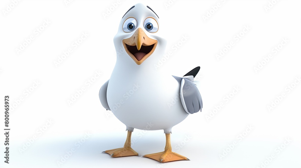 Cute Seagull on a white background Cute Seagull on a white background