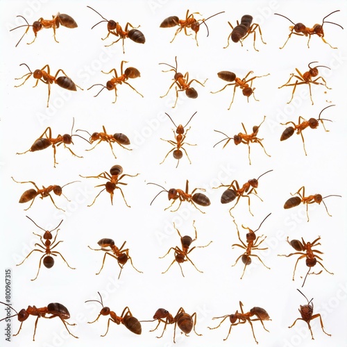 ant brown, insect, set, isolated, vector © Worship