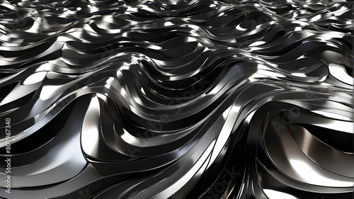 Metal Wave Background in Chrome