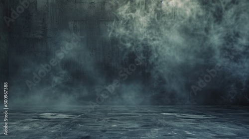 Background: An empty room with lots of smoke and dark walls