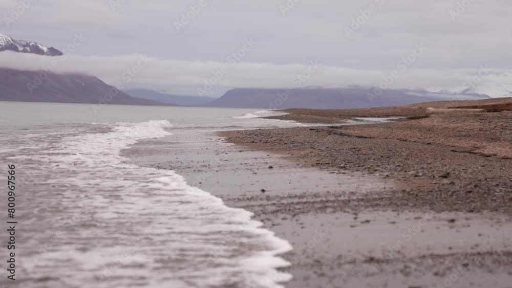 Greenland Sea Waves Breaking on Coast of Fleming Fjord, Slow Motion Greenland Sea Waves Breaking on Coast of Fleming Fjord, Slow Motion