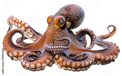Close-up of an octopus showing its intricate suction cups and textured skin. © burntime555