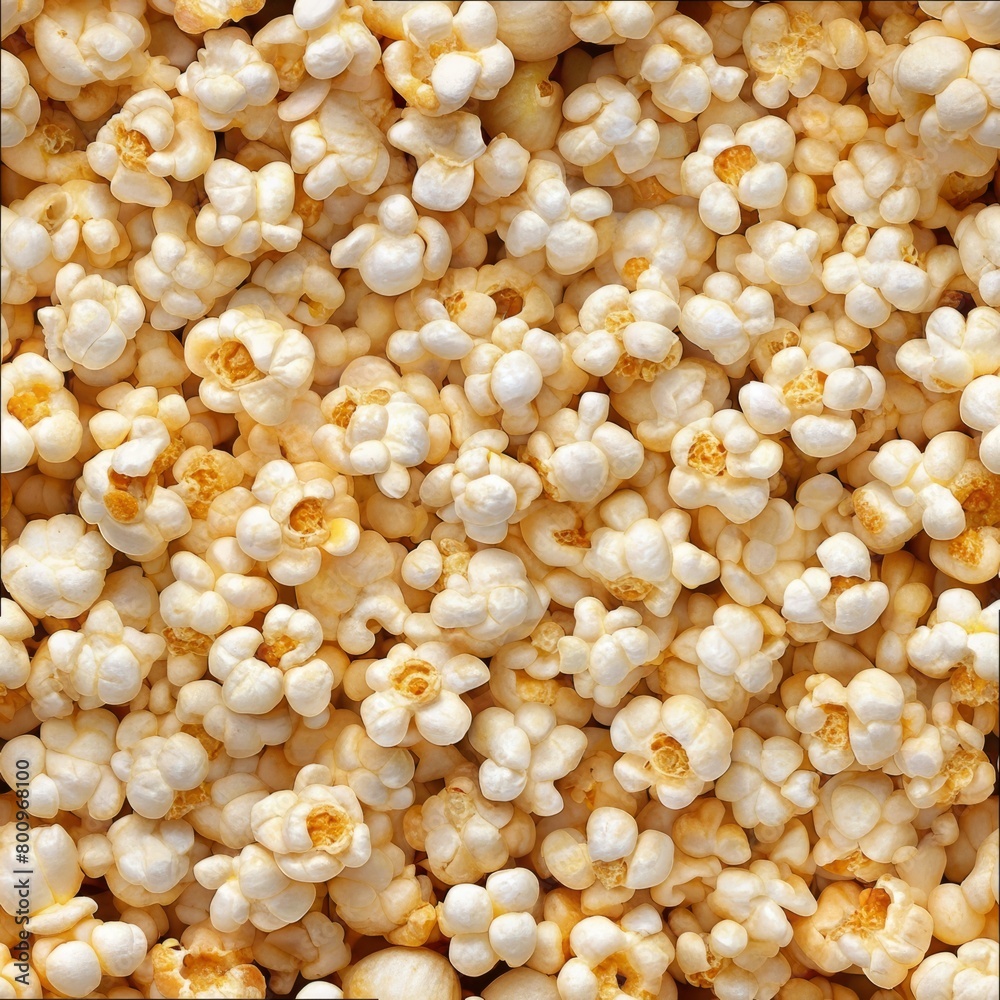 Seamless pattern of fluffy popcorn kernels popping in a pan, Generative AI Seamless pattern of fluffy popcorn kernels popping in a pan, Generative AI