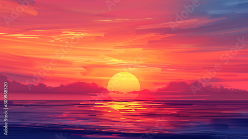 Horizon's Embrace: Sunset Serenity