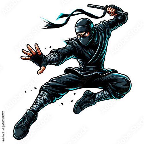 ninja jumping ready to attact