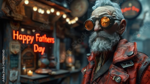 Old man wearing glasses, Father's day concept