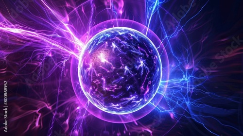 galaxy in a glas orb on a dark violet backdrop