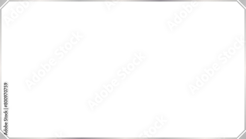 Rectangle subtle silver frame with triangular corners, 16x9 scale ratio for card, banner, video, presentation, invitation
