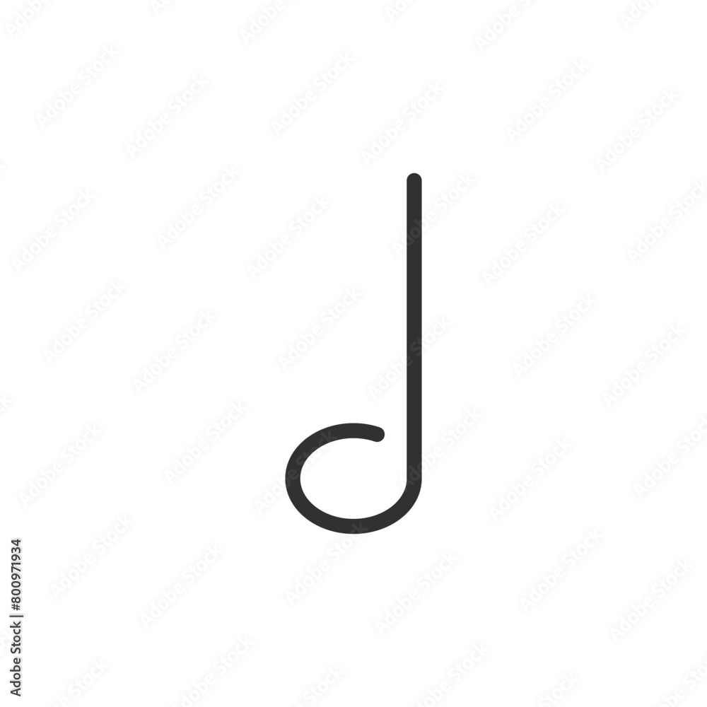 Musical note, linear icon. Line with editable stroke Musical note, linear icon. Line with editable stroke