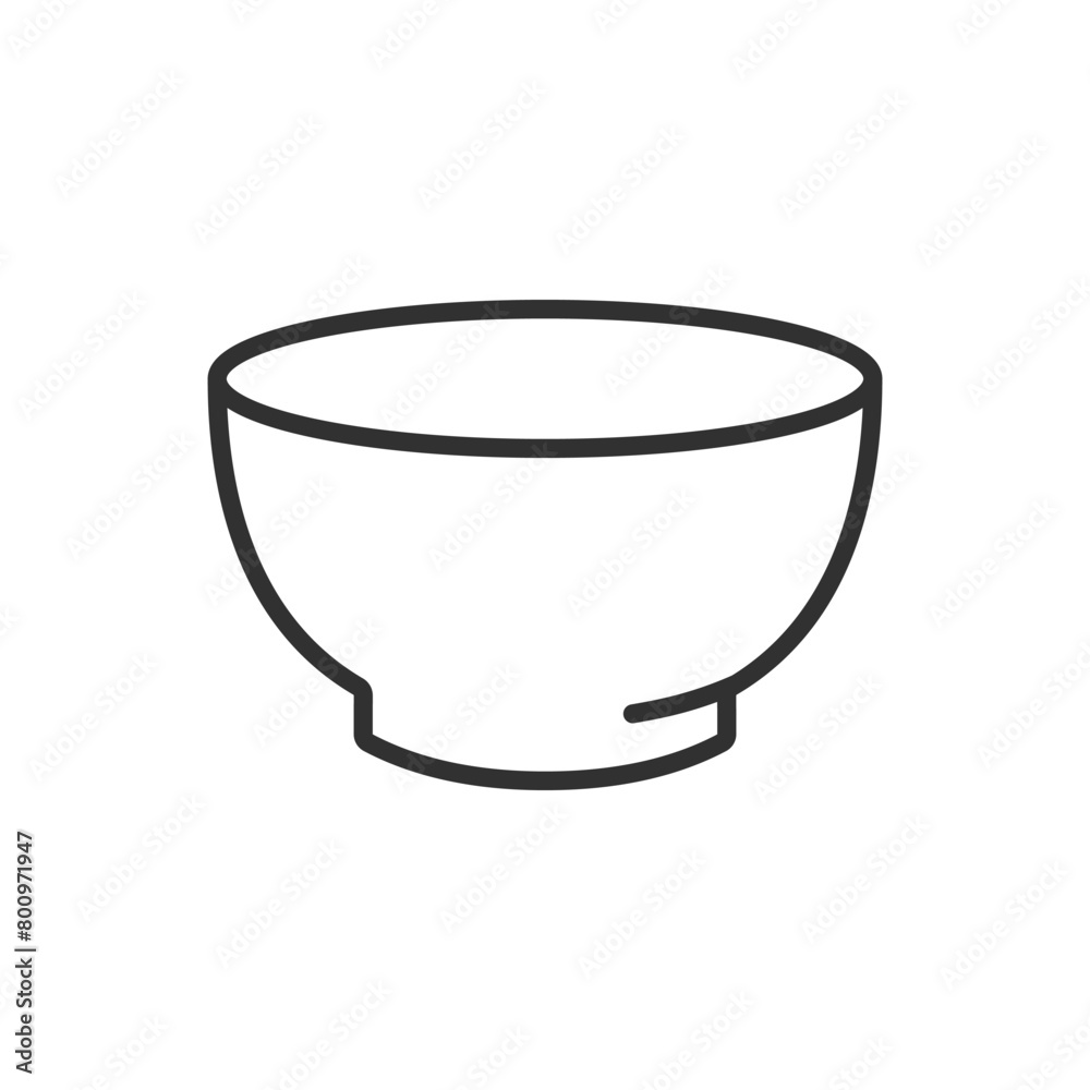 Deep bowl, linear icon. Line with editable stroke Deep bowl, linear icon. Line with editable stroke