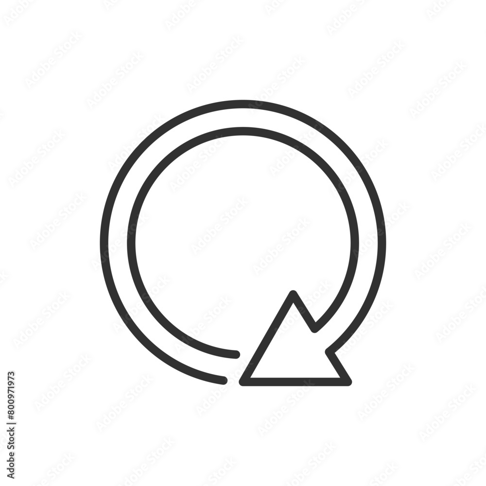 Circular arrow, linear icon. Line with editable stroke Circular arrow, linear icon. Line with editable stroke