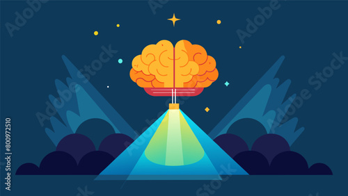 An abstract illustration of a brain in darkness with the before version displaying a dim and unlit brain and the after version showing a bright and.