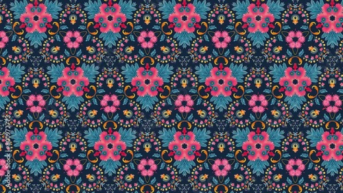 Immerse yourself in the elegance of nature's design with a seamlessly looping abstract background featuring flower pattern kaleidoscope mandala in 4k.