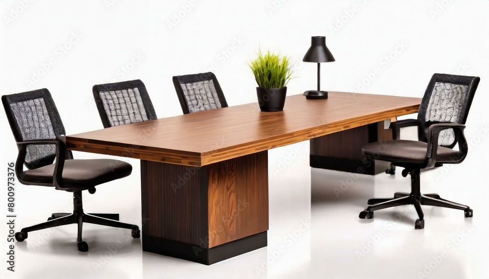Office coffee table long view set on white background Office coffee table long view set on white background
