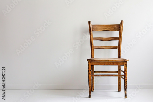 A traditional ladderback chair on a clean white backdrop.