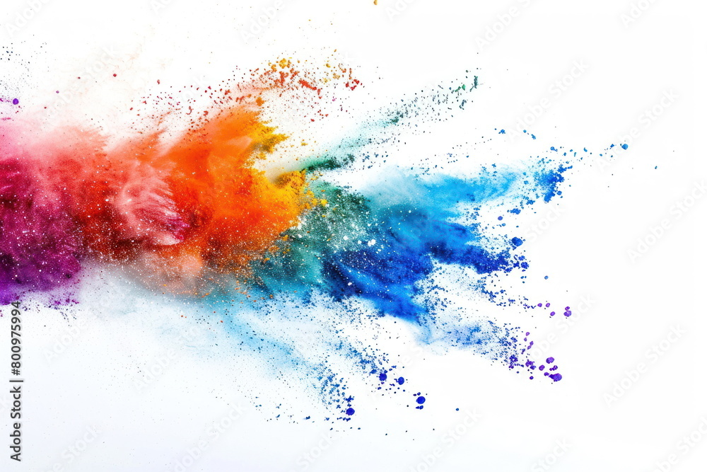 colored powder scattered on a white background