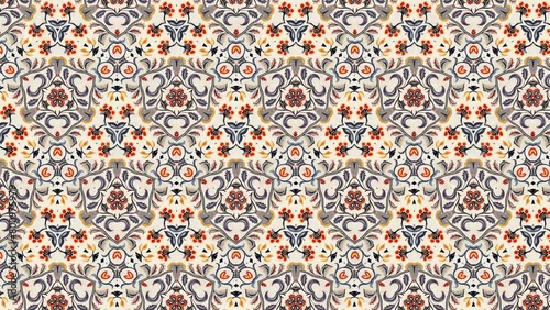 Embark on a visual journey with a seamlessly looping 4k abstract background showcasing intricate flower patterns in a kaleidoscope mandala.
