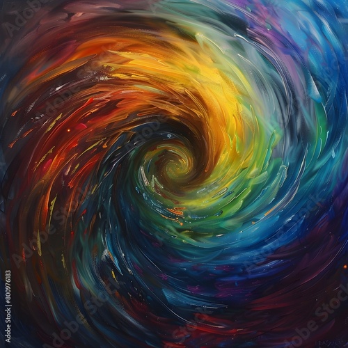 Mesmerizing Swirling Vortex of Vibrant Prismatic Colors and Ethereal Energy