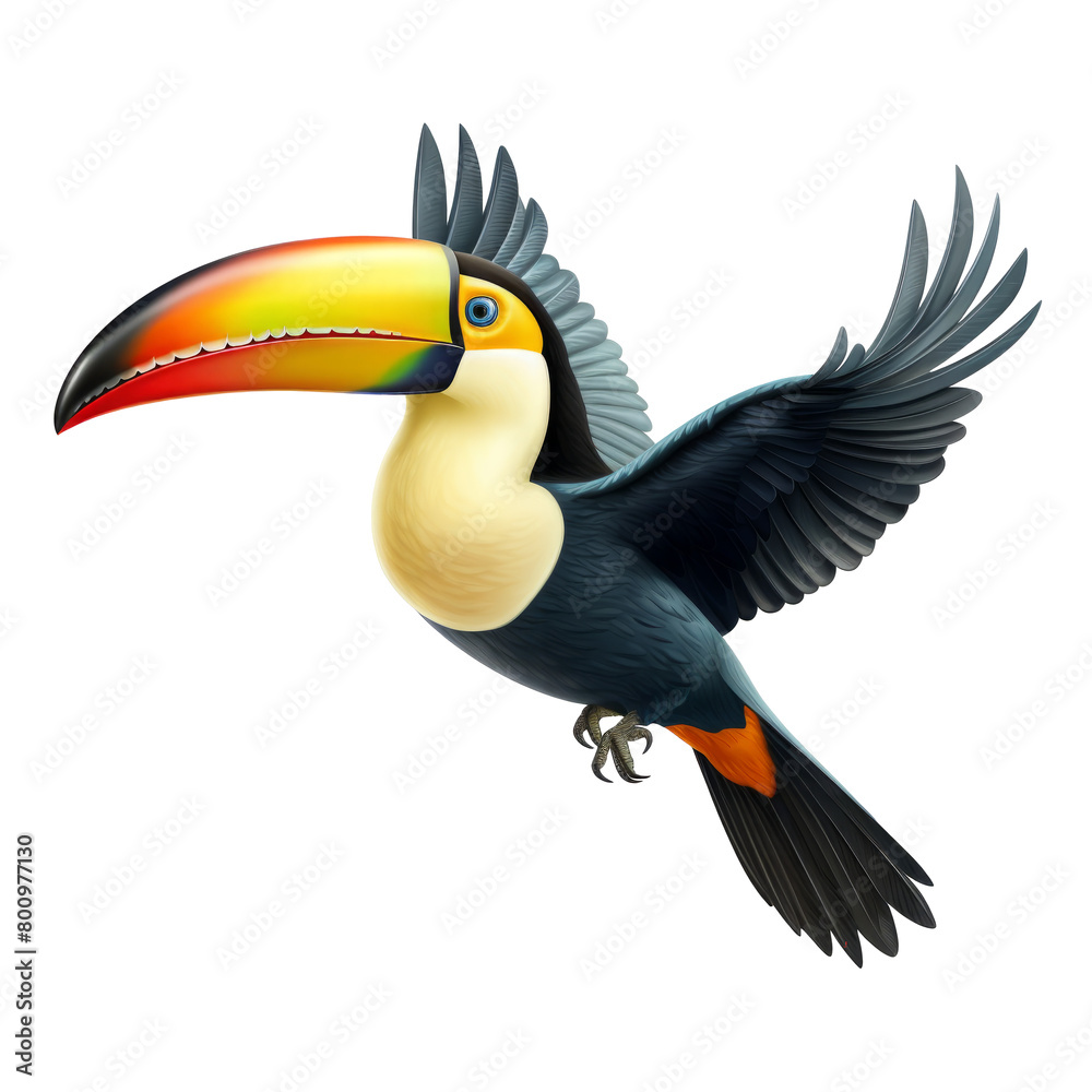 Naklejka premium toucan bird looking isolated on white