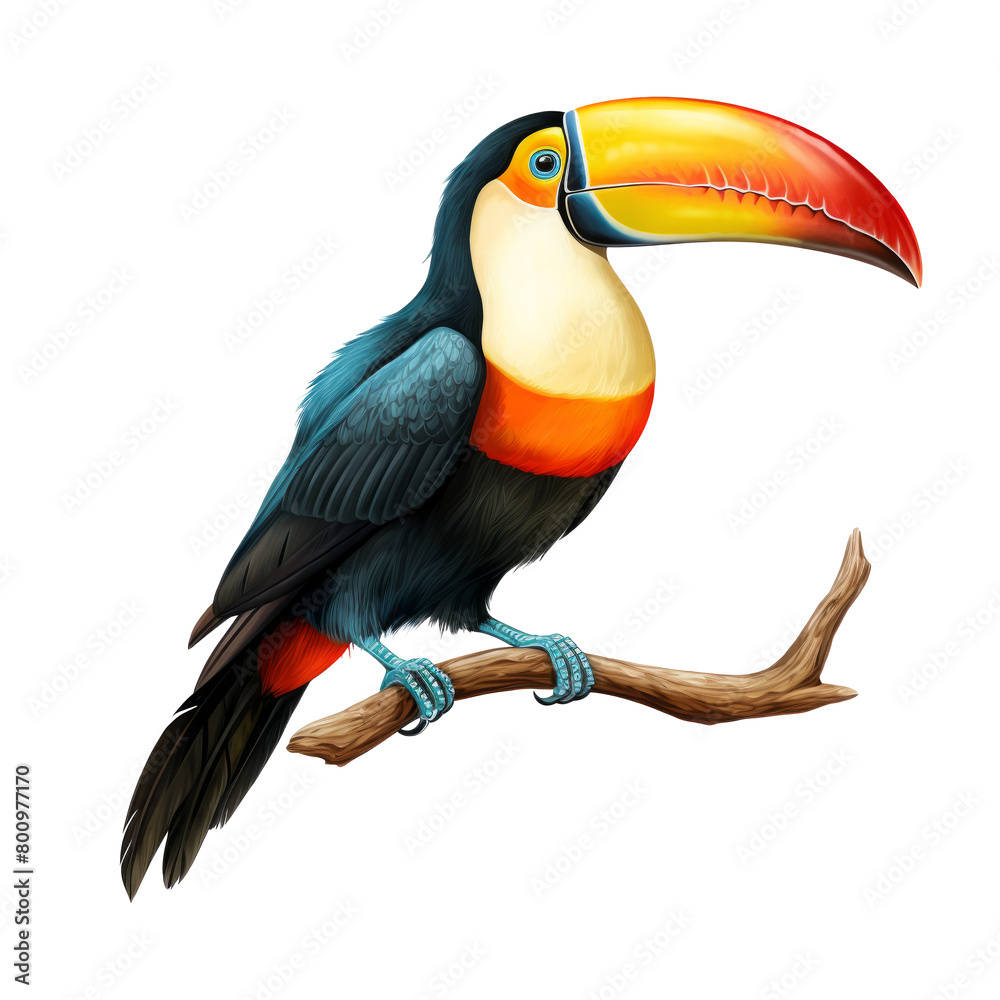 Fototapeta premium toucan bird looking isolated on white
