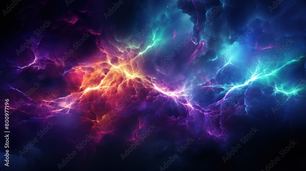 Colorful space background with nebula and stars.