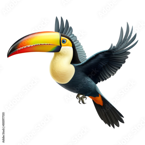toucan bird looking isolated on white photo