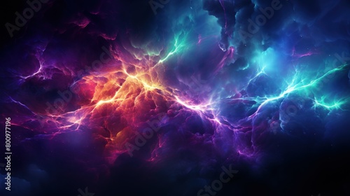 Colorful space background with nebula and stars.