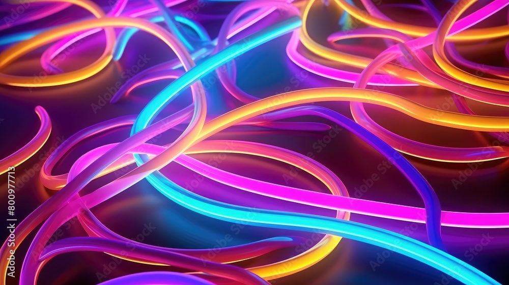 Vibrant Abstract Swirls in Neon Fantasy