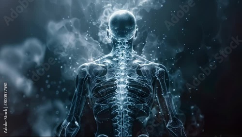 Harmony of Bones: The Symphony of Cellular Construction. Concept Anatomy, Biology, Science, Structure, Cells photo