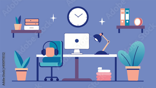 A quiet zone equipped with noisecancelling headphones and white noise machines to provide a peaceful and distractionfree environment for employees who. Vector illustration